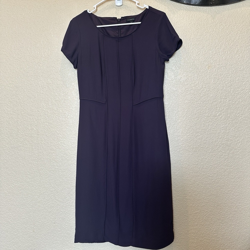 Talbots Size 6 Eggplant Plum Purple Dark Academia‎ Old Money Dress Lined Classic